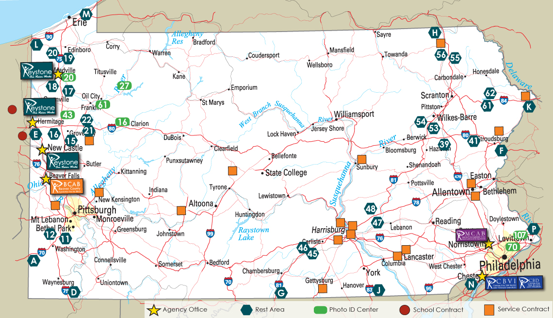 Map of offices and contract locations 